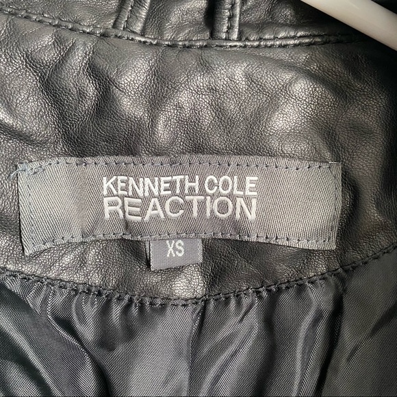 KENNETH COLE 100% Genuine Leather Black Jacket - Picture 6 of 11